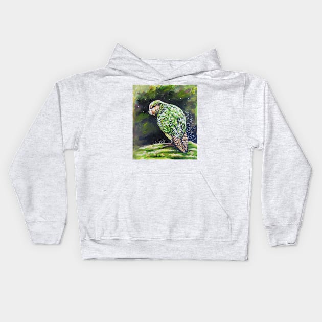 Kakapo Bird by Ira Kids Hoodie by irajane